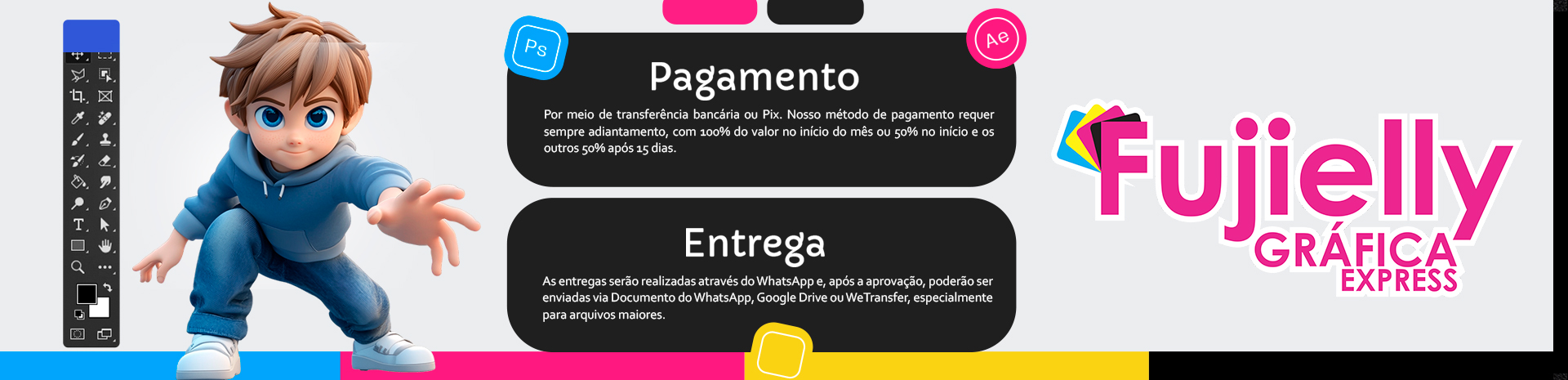 Banner acabamento em bastão