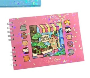 Livro De Colorir Bobbie Goods ROSA 50 Folhas Caderno Desenho Pintura Capa Dura   Rosa   