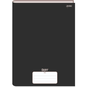 Caderno Capa Dura Brochura Jandaia 80 Folhas Preto Papel Offset 56 g/m 200x275mm    