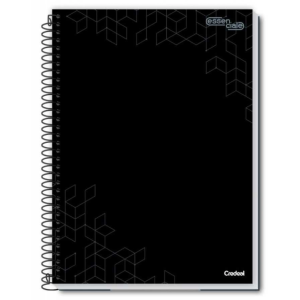 Caderno Espiral 1/4 Capa Dura 80 Folhas Preto  140x202mm    