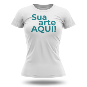 Camiseta Baby Look Branca 100% Poliéster Tecido Poliéster Estampa Colorida A4  Sublimação  