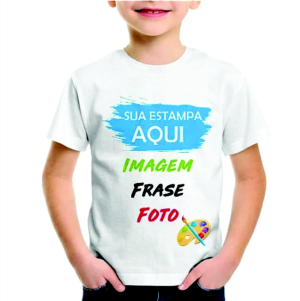 Camiseta Infantil 100% Poliester Tecido poliéster Estampa Colorida A4  Sublimação  