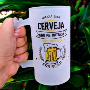 Caneca de chopp/vidro fosco 475 ml vidro 96x150mm vidro Sublimação  
