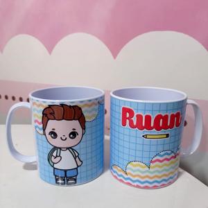 Caneca de polimero (plastico) plástico 96x150mm vidro Sublimação plástico 
