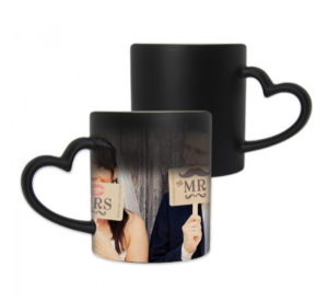 Caneca magica com alça de coração porcelana 96x150mm vidro Sublimação porcelana 