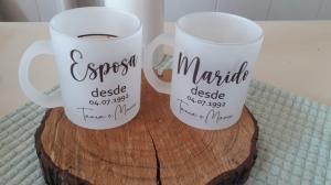 Caneca vidro fosco 325 ml vidro 96x150mm vidro Sublimação  