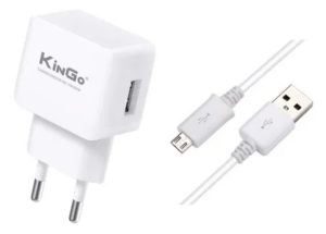Carregador KinGo para Micro USB V8 Plastico     