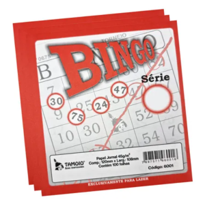 Cartela De Bingo Colorido 100 Folhas Tamoio      