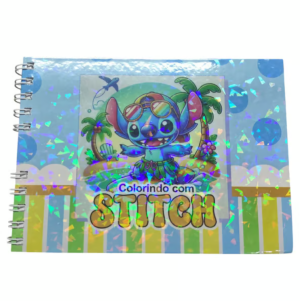 Colorindo com Stitch Caderno Desenho Pintura Capa Dura      
