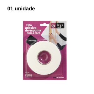 Fita Adesiva de Espuma Dupla Face 1,8cm x 3,1m Top Útil      