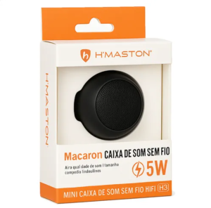 Mini Caixa De Som De Metal Hmaston Tws Bluetooth Amplificada    CAIXA DE SOM BATERIA INTERNA PLASTICO PREMIUM