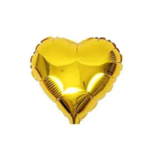 Balão 5 Polegadas Metalizado Dourado Coração 1 Unidade  45cm    