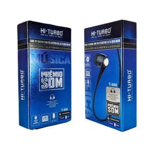 HI-TURBO FONE DE OUVIDO  T-688  FONE DE OUVIDO COM FIOS ESTERRIO DE ALTA QUALIDADE PLASTICO PREMIUM