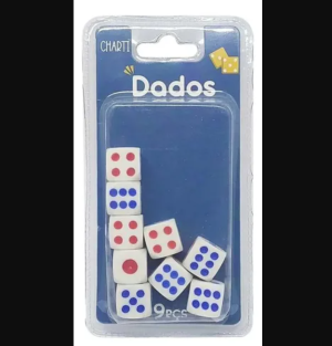 Jogo De Dados 9 Peças Branco 5130 Charti Cor Único      