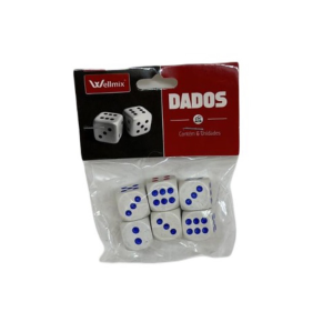 KIT 06 Dados de Jogos Dadinho Com 6 Faces 1,4 CM      