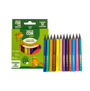Mini Lápis de Cor 12 Unidades      