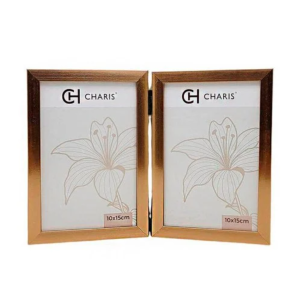 Porta Retrato Duplo Classic Rose Gold 10x15  10x15cm    