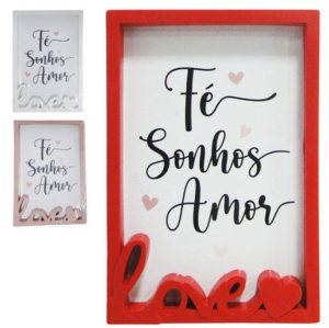 Porta Retrato Love - Fé Sonhos e Amor  10x15cm    