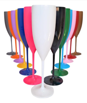Taça de Champanhe Plástico Leitoso  1 Cor   