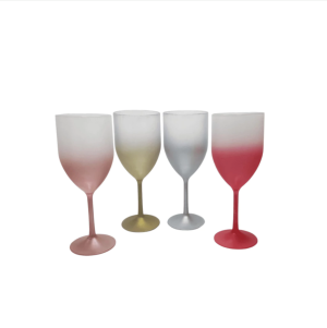 Taça de Vinho Degradê Plástico Fosco  1 Cor   