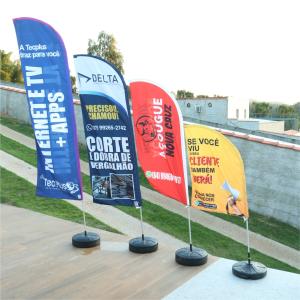 WIND BANNER KIT COMPLETO  2,50 METROS TECIDO OXFORD  4x4 TECIDO / FERRO DE ALUMÍNIO E BASE DE BORRACHA  